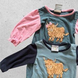 Twin b/g Highland Cow outfits